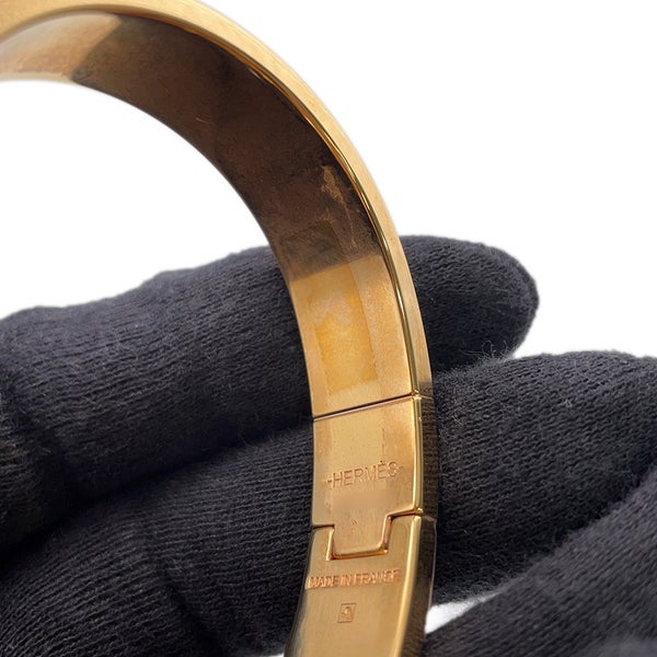 エルメス ブレスレット シャルニエール PM ブラック/ゴールド金具 HERMES アクセサリー 黒