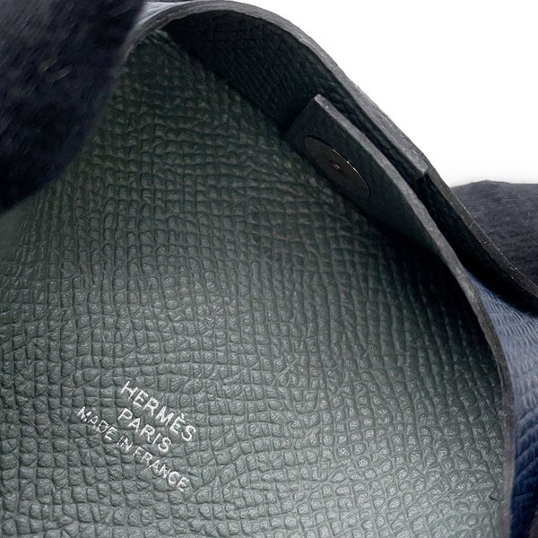 エルメス コインケース バスティア ヴェルソ ブルーインディゴ/ヴェールアマンド/シルバー金具 エプソン D刻印 財布