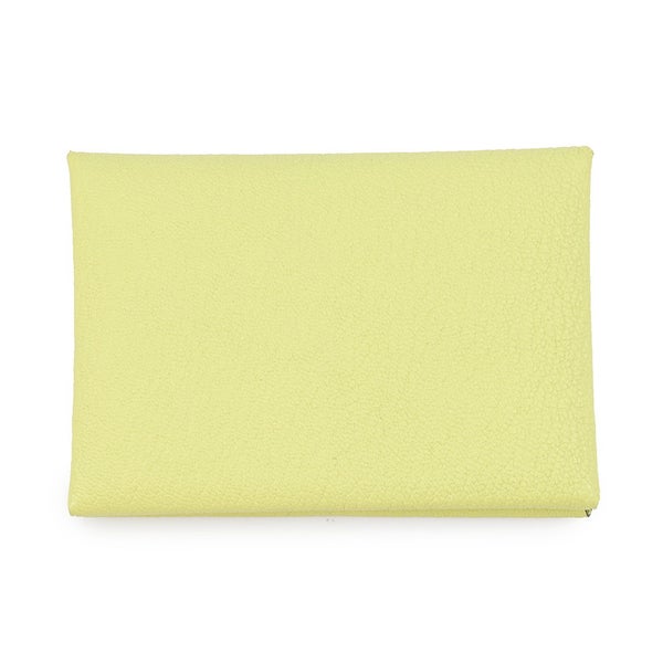 エルメス コインケース カルヴィ デュオ ライム/シルバー金具 シェブルミゾル Z刻印