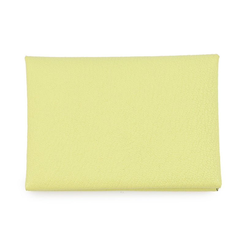 エルメス コインケース カルヴィ デュオ ライム/シルバー金具 シェブルミゾル Z刻印