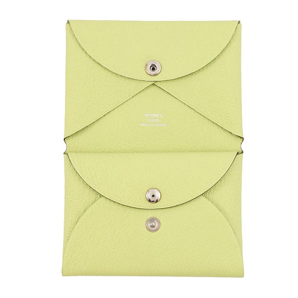 エルメス コインケース カルヴィ デュオ ライム/シルバー金具 シェブルミゾル Z刻印