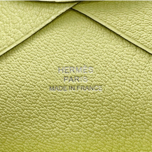 エルメス コインケース カルヴィ デュオ ライム/シルバー金具 シェブルミゾル Z刻印