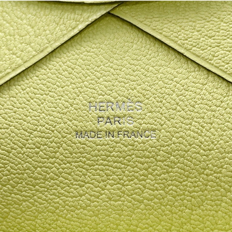 エルメス コインケース カルヴィ デュオ ライム/シルバー金具 シェブルミゾル Z刻印