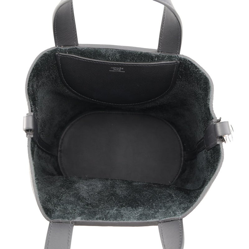 エルメス トートバッグ インザループ 18 ブラック/シルバー金具 トリヨンクレマンス/スイフト K刻印 黒