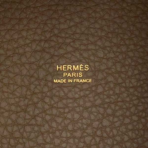 エルメス ハンドバッグ ピコタンロックMM エトゥープ/ゴールド金具 トリヨンクレマンス G刻印 HERMES