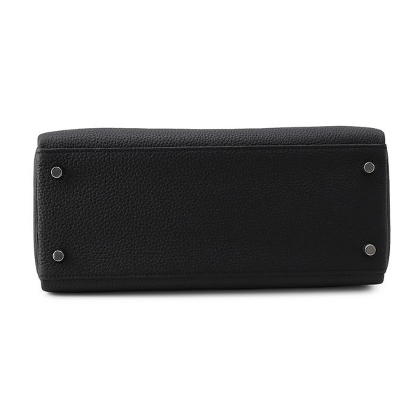 エルメス ハンドバッグ ケリー28 内縫い ブラック/シルバー金具 トゴ G刻印 HERMES Kelly 2wayバッグ 黒