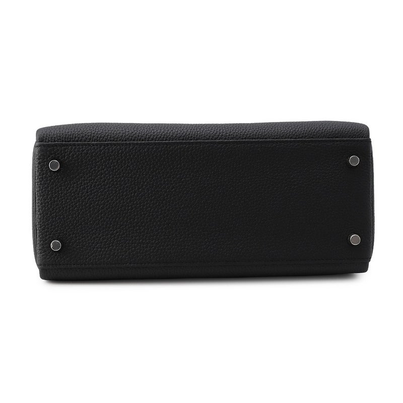 エルメス ハンドバッグ ケリー28 内縫い ブラック/シルバー金具 トゴ G刻印 HERMES Kelly 2wayバッグ 黒