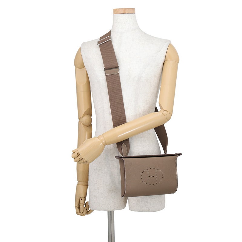 エルメス ショルダーバッグ ヴィドポッシュ エトゥープ/シルバー金具 トゴ B刻印 HERMES