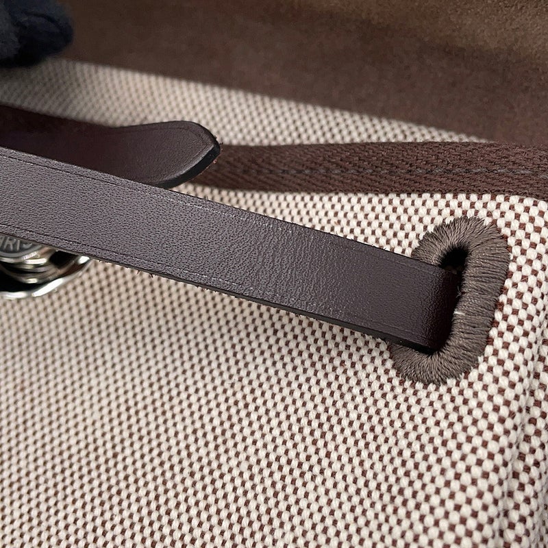 エルメス ショルダーバッグ エールバッグジップ ミニ エクリュ/エベンヌ/シルバー金具 トワルアッシュ/ヴァッシュハンター G刻印 HERMES