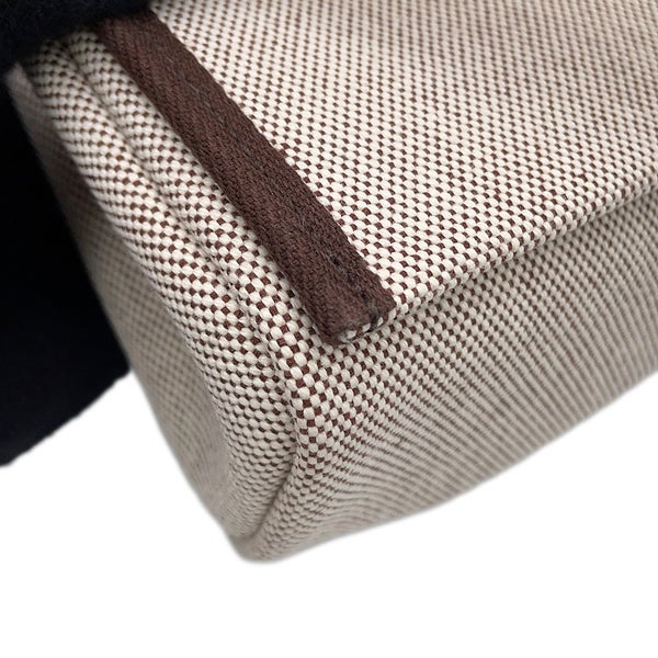 エルメス ショルダーバッグ エールバッグジップ ミニ エクリュ/エベンヌ/シルバー金具 トワルアッシュ/ヴァッシュハンター G刻印 HERMES
