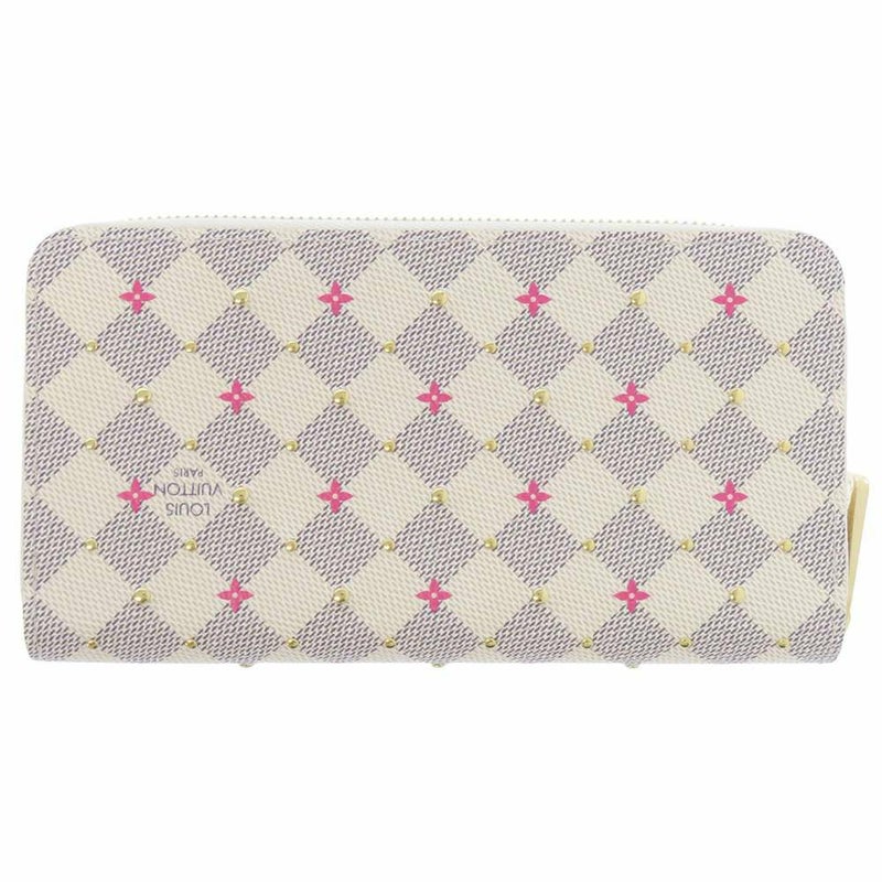 ルイヴィトン 長財布 ダミエ・アズール スタッズ ジッピー・ウォレット N64615 LOUIS VUITTON フューシャ