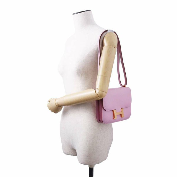 エルメス ショルダーバッグ ミニ コンスタンス3 モーヴシルベストル/ピンクゴールド金具 シェブルミゾル U刻印