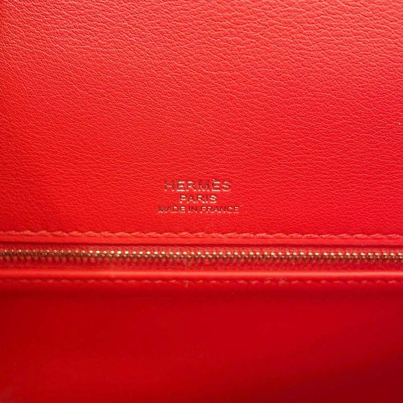 エルメス ハンドバッグ ケリー28 外縫い ルージュクー/エクリュ/シルバー金具 スイフト/トワルアッシュ Y刻印 2way