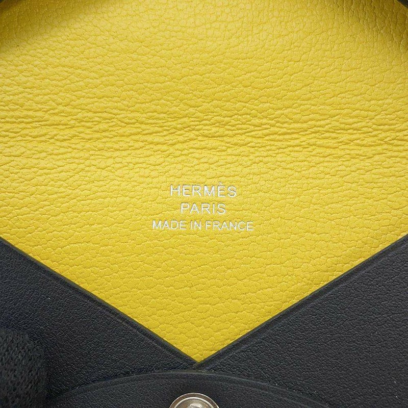 エルメス カードケース カルヴィ シャーク&マーメイド ブルーインディゴ/ジョーヌナプル スイフト D刻印