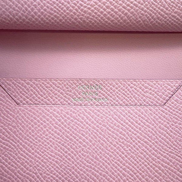 エルメス カードケース ベアン ミニ モーヴシルベストル/シルバー金具 ヴォーエプソン B刻印 財布