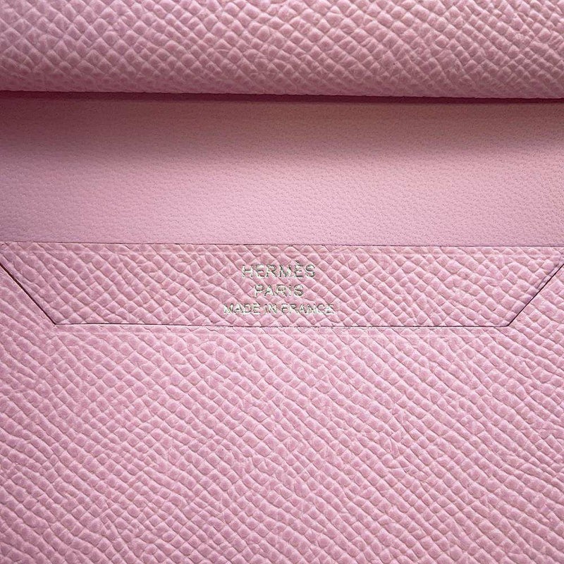 エルメス カードケース ベアン ミニ モーヴシルベストル/シルバー金具 ヴォーエプソン B刻印 財布