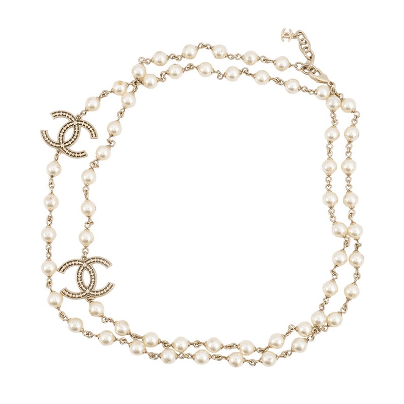 シャネル ネックレス ココマーク フェイクパール ロングネックレス A15C CHANEL アクセサリー
