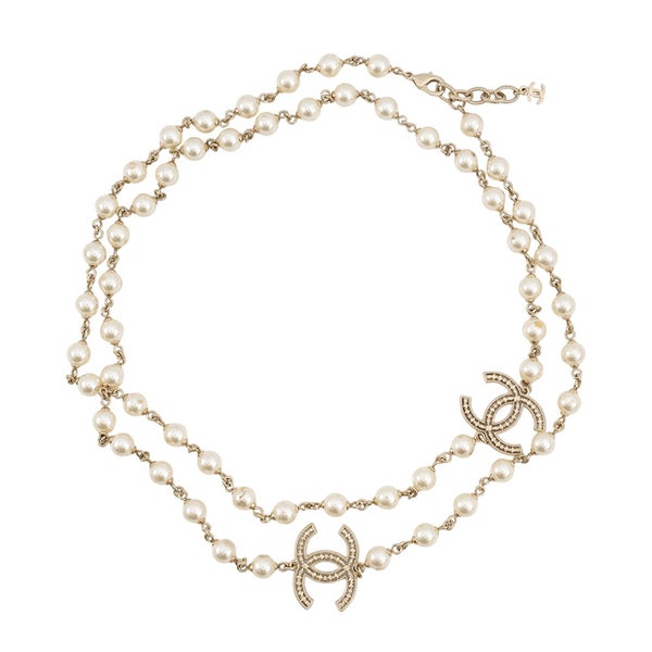 シャネル ネックレス ココマーク フェイクパール ロングネックレス A15C CHANEL アクセサリー