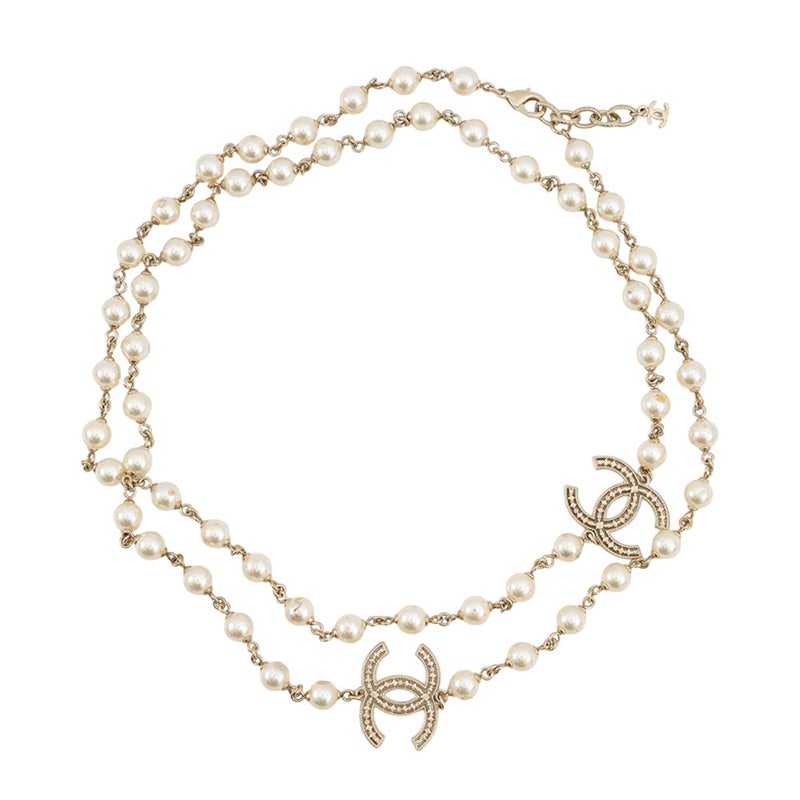 シャネル ネックレス ココマーク フェイクパール ロングネックレス A15C CHANEL アクセサリー