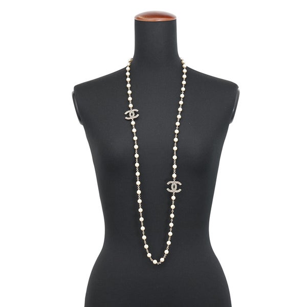 シャネル ネックレス ココマーク フェイクパール ロングネックレス A15C CHANEL アクセサリー