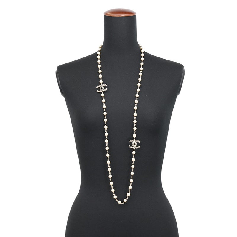シャネル ネックレス ココマーク フェイクパール ロングネックレス A15C CHANEL アクセサリー