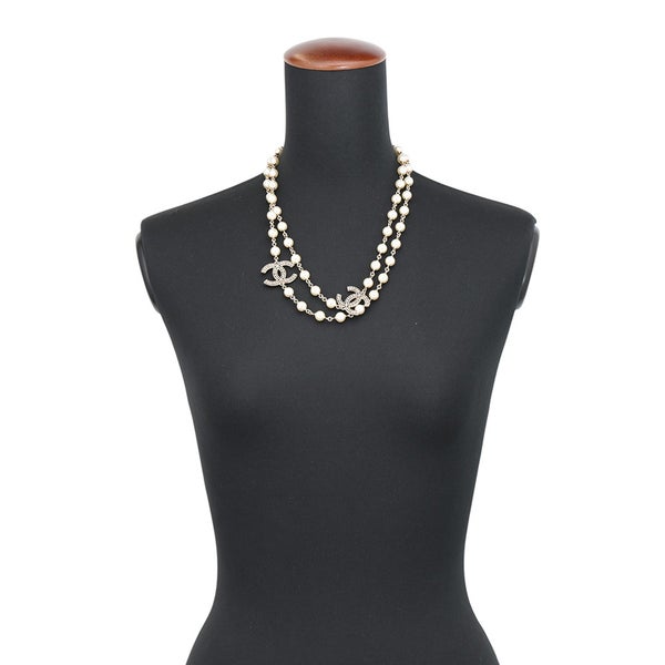 シャネル ネックレス ココマーク フェイクパール ロングネックレス A15C CHANEL アクセサリー