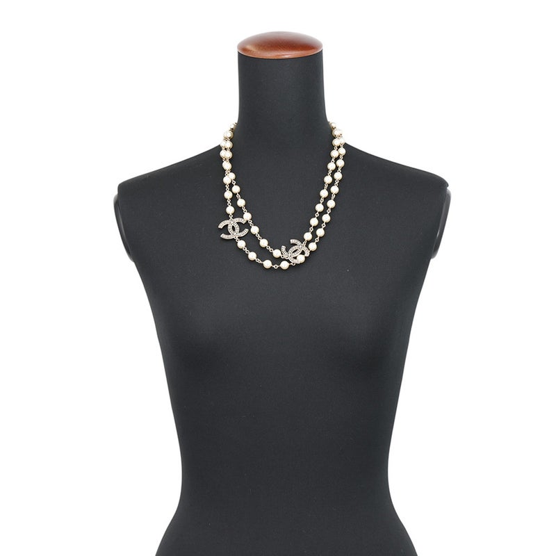 シャネル ネックレス ココマーク フェイクパール ロングネックレス A15C CHANEL アクセサリー