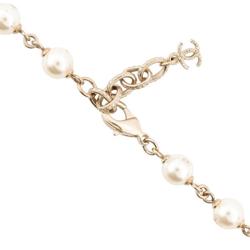 シャネル ネックレス ココマーク フェイクパール ロングネックレス A15C CHANEL アクセサリー
