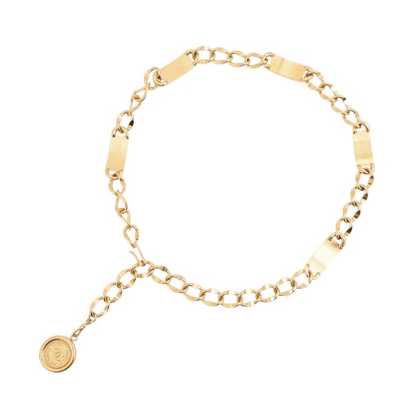シャネル チェーンベルト ココマーク コインモチーフ ロゴプレート メタル CHANEL
