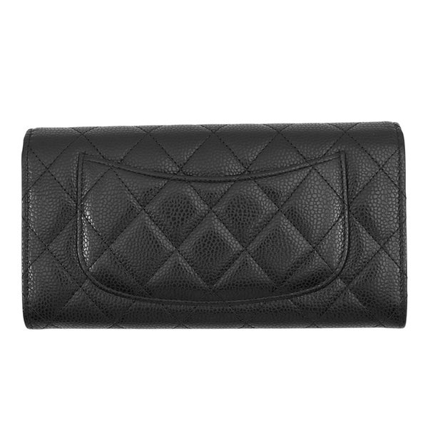 シャネル 長財布 クラシック ロング フラップ ウォレット マトラッセ ココマーク キャビアスキン AP0241 CHANEL 黒