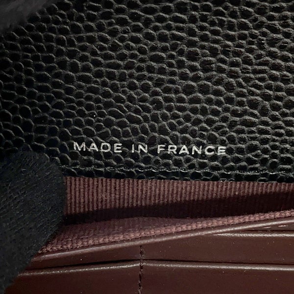 シャネル 長財布 クラシック ロング フラップ ウォレット マトラッセ ココマーク キャビアスキン AP0241 CHANEL 黒