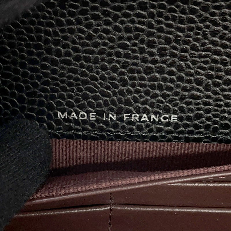 シャネル 長財布 クラシック ロング フラップ ウォレット マトラッセ ココマーク キャビアスキン AP0241 CHANEL 黒