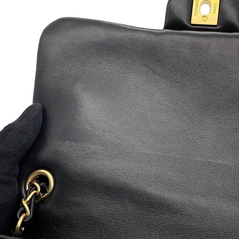 シャネル ハンドバッグ クロスステッチ ココマーク トップハンドル ラムスキン A98724 CHANEL ショルダーバッグ 黒
