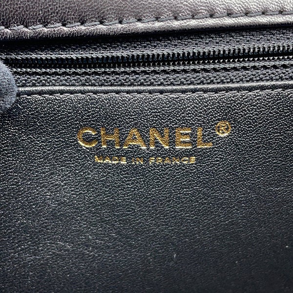 シャネル ハンドバッグ クロスステッチ ココマーク トップハンドル ラムスキン A98724 CHANEL ショルダーバッグ 黒