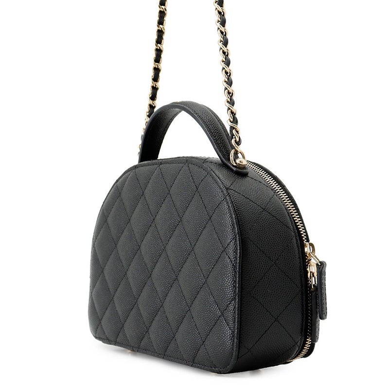 シャネル チェーンショルダーバッグ マトラッセ ココマーク キャビアスキン AP4438 CHANEL 黒