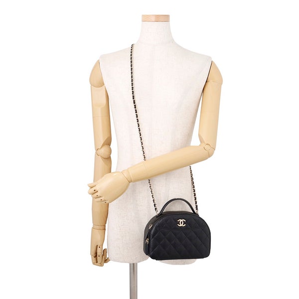 シャネル チェーンショルダーバッグ マトラッセ ココマーク キャビアスキン AP4438 CHANEL 黒