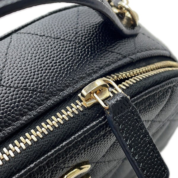 シャネル チェーンショルダーバッグ マトラッセ ココマーク キャビアスキン AP4438 CHANEL 黒