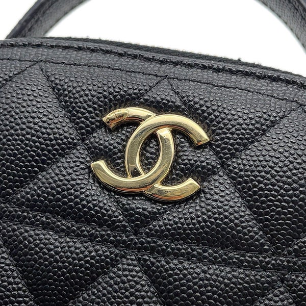 シャネル チェーンショルダーバッグ マトラッセ ココマーク キャビアスキン AP4438 CHANEL 黒