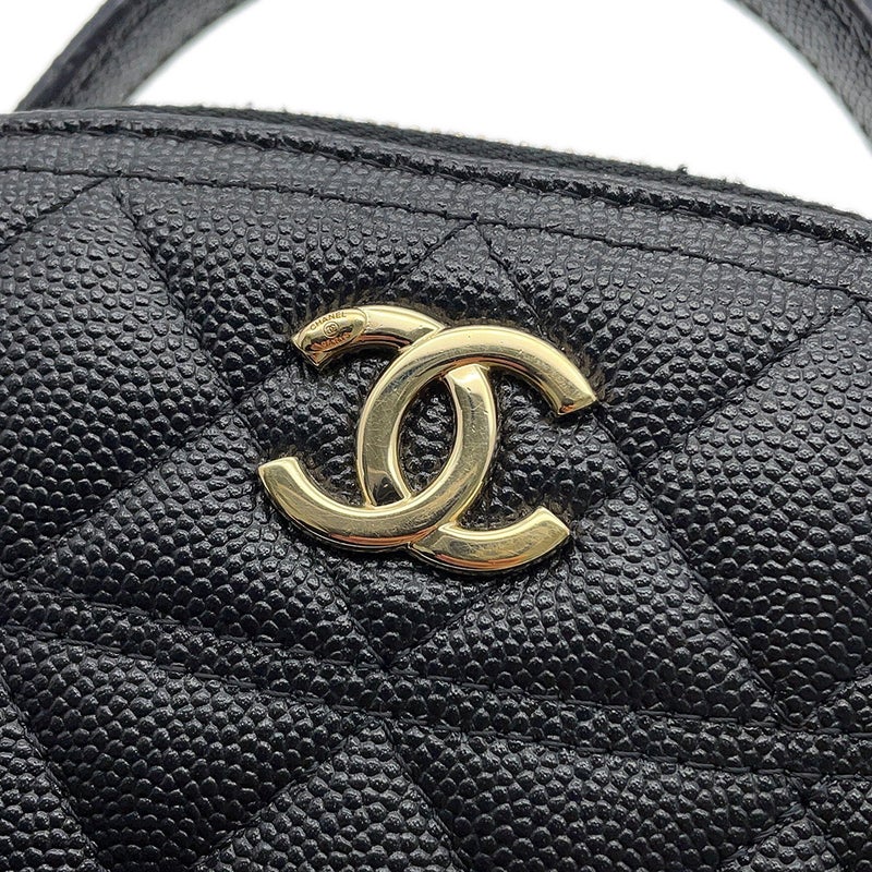 シャネル チェーンショルダーバッグ マトラッセ ココマーク キャビアスキン AP4438 CHANEL 黒