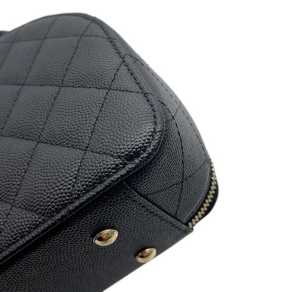 シャネル チェーンショルダーバッグ マトラッセ ココマーク キャビアスキン AP4438 CHANEL 黒