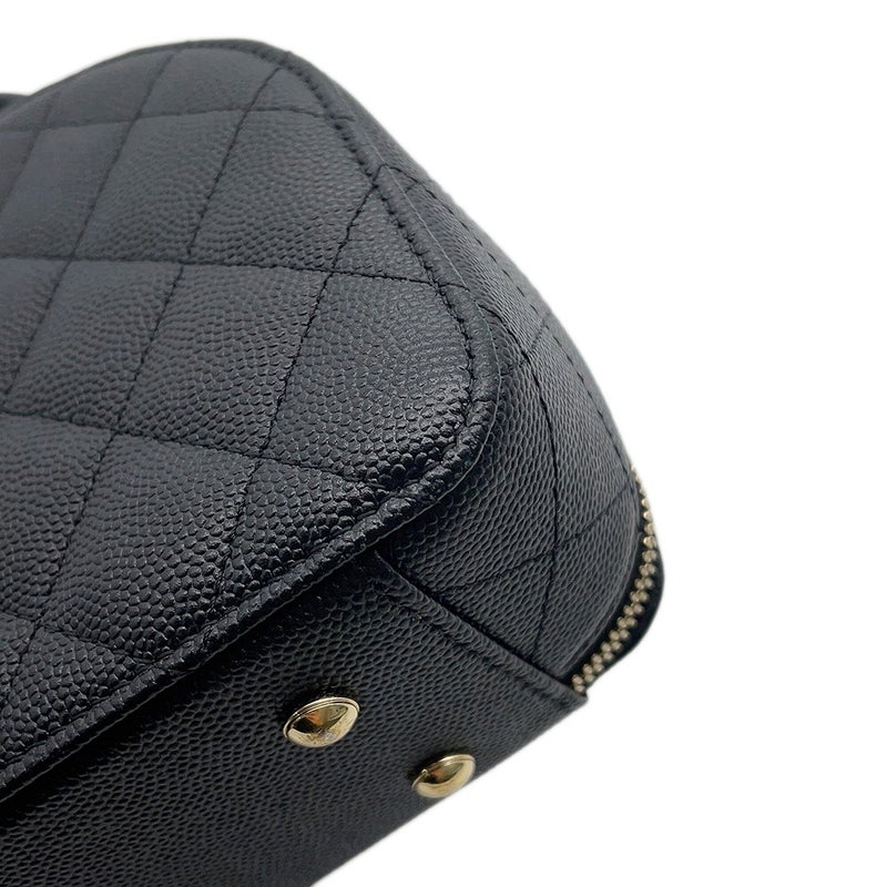 シャネル チェーンショルダーバッグ マトラッセ ココマーク キャビアスキン AP4438 CHANEL 黒