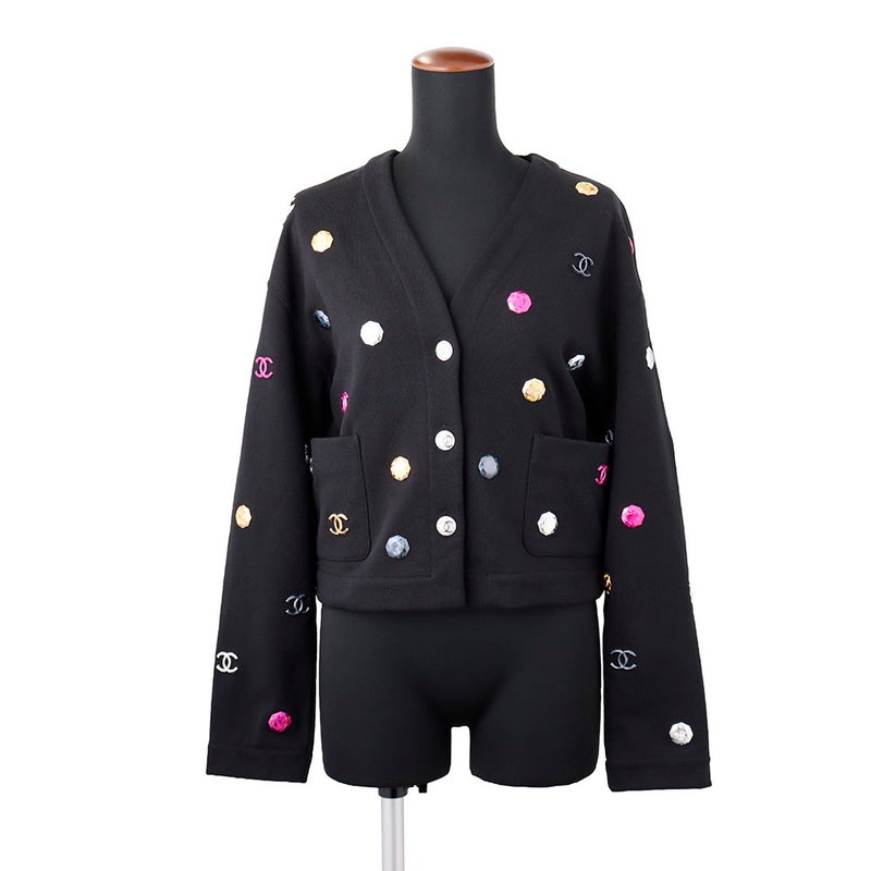 シャネル カーディガン ビジュー ココボタン レディースサイズ36 P71493 CHANEL 黒