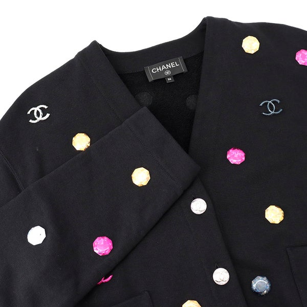 シャネル カーディガン ビジュー ココボタン レディースサイズ36 P71493 CHANEL 黒