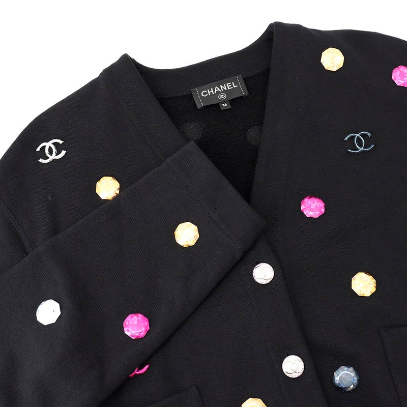 シャネル カーディガン ビジュー ココボタン レディースサイズ36 P71493 CHANEL 黒