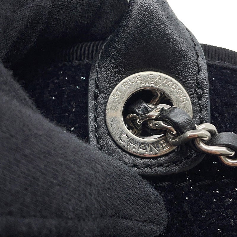 シャネル トートバッグ ドーヴィル ロゴ キャンバス/レザー CHANEL バッグ 2wayショルダーバッグ 黒