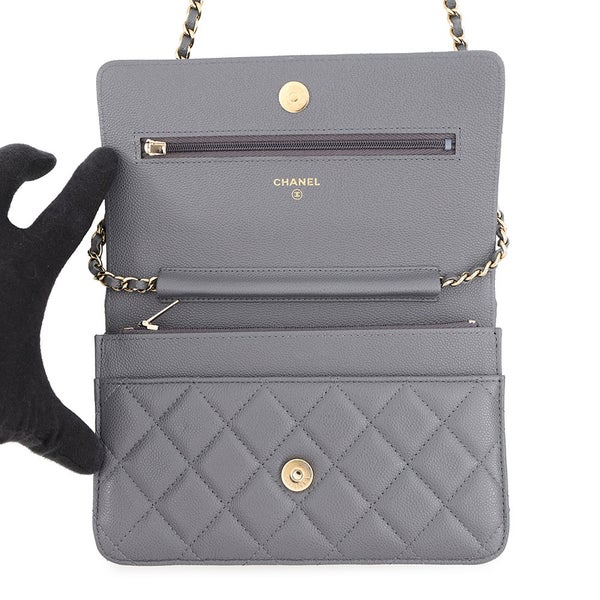 シャネル チェーンウォレット クラシック マトラッセ ココマークキャビアスキン AP0250 CHANEL 財布
