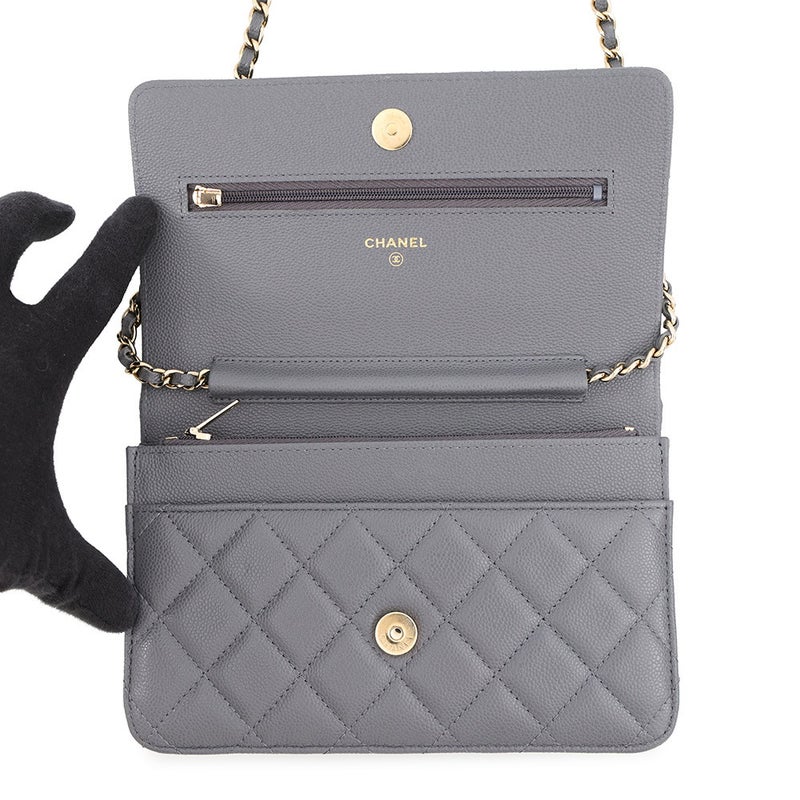 シャネル チェーンウォレット クラシック マトラッセ ココマークキャビアスキン AP0250 CHANEL 財布
