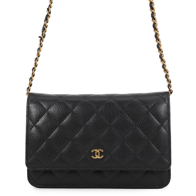 シャネル チェーンウォレット クラシック マトラッセ ココマーク キャビアスキン AP0250 CHANEL 財布 ブラック 黒