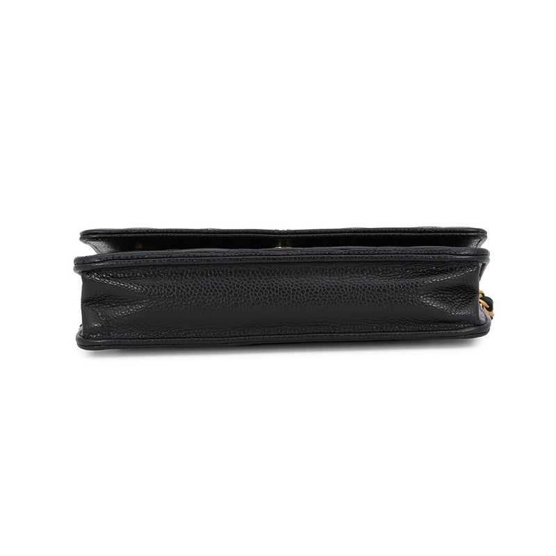 シャネル チェーンウォレット クラシック マトラッセ ココマーク キャビアスキン AP0250 CHANEL 財布 ブラック 黒