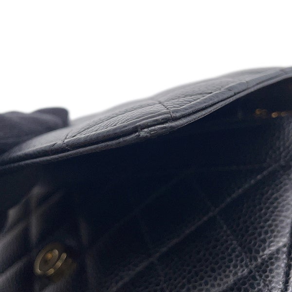 シャネル チェーンウォレット クラシック マトラッセ ココマーク キャビアスキン AP0250 CHANEL 財布 ブラック 黒